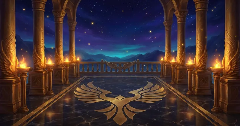 Поле боя «Терраса Чертога» в Зархолде — карточной MMORPG, где за приглашённых друзей дают монеты и трофеи